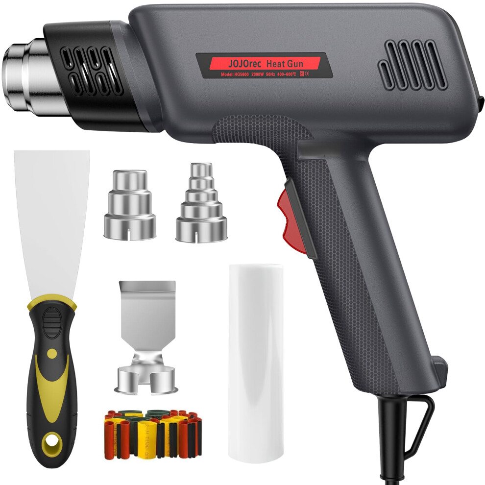 Jojorec Heat Gun, 2000W Professional Hot Air Gun 400? & 600? Dual-Temperature Settings, Overload Protection, Double Heating Wire Fast Heating, 6 8000003831184