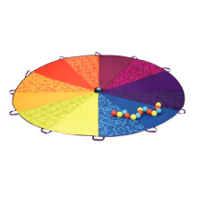 B. Battat toys ? Parachute for Kids ? Play Parachute with 15 Colorful Balls ? 12 Handles ? 8ft Wind Tent ? Outdoor Games ? Rainbow Colors ? Woo-Hue