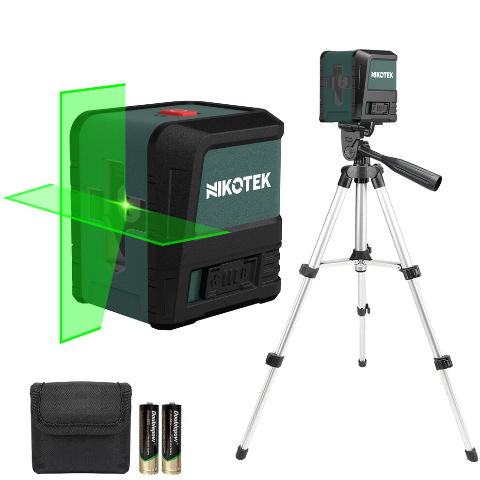 Laser Level With Tripod, Nikotek Green Laser Level Self Leveling Cross Line, Horizontal And Vertical Line Laser Level Ip54 Waterproof And Dustproof 8000003833829
