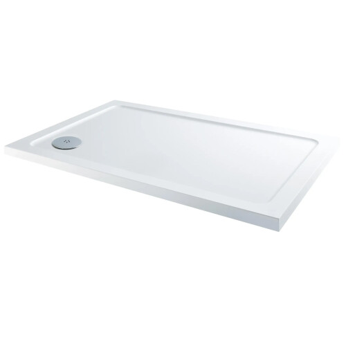 Modern Rectangle Shower Tray 1200 x 800mm Low Profile Slimline Lightweight White