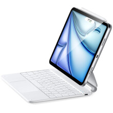 Bluetooth touchscreen protective case with magnetic keyboard, Magic Keyboard for Air4/5/6-Pro11 (18/20/21/22), universal white.