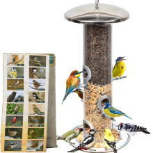 HEAVY DUTY stainless steel metal bird feeder, easy clean garden bird seed feeders hanging, bird feeders for small birds, bird feeders hanging for wild