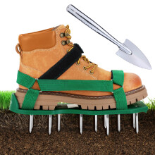 Ohuhu Lawn Aerator Shoes for Glass: Free-Installation Aeration Shoes with Stainless Steel Shovel, Heavy Duty Spike Aerating Sandals Lawn Equipment