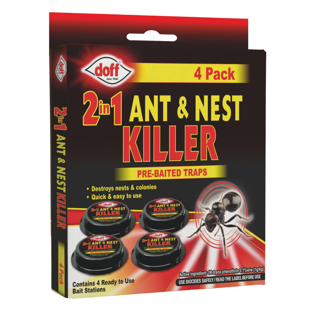 Ferris | 4Pk Ant Killer Bait Station Destroys Ants And Their Nests | Ant Traps Used Indoors, Kills Ant Colonies Use At Home & Garden | Strongest