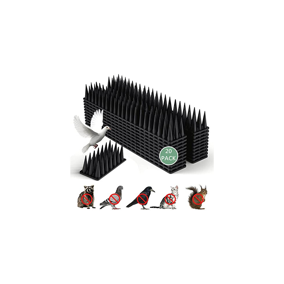 Apluskis Upgraded Bird Spikes, 20 Pack/6M Squirrel Raccoon Pigeon Cat Fox Animal Deterrent Fence Anti Bird Spikes For Outside/Outdoor To Keep Birds 8000003838220