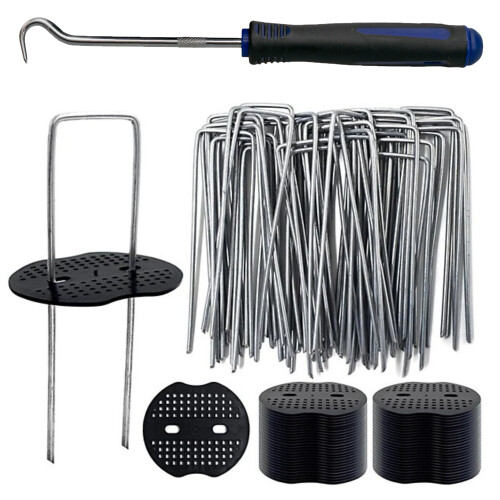 Weed Control Membrane Pegs Buffer Washer, 6"/150mm, Blue (SET OF 150)