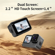 Câmera de Ação 5K WiFi 4K 60 FPS Dual IPS 2.2 LCD Sensível Ao Toque Angular À Prova D'Água 5X Câmera Esportiva Antivibração com Controle