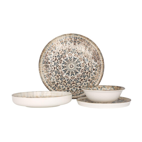 Rinart Dinnerware Set (Medium) - Aztec - 24 Pieces - 6 Persons - Porcelain