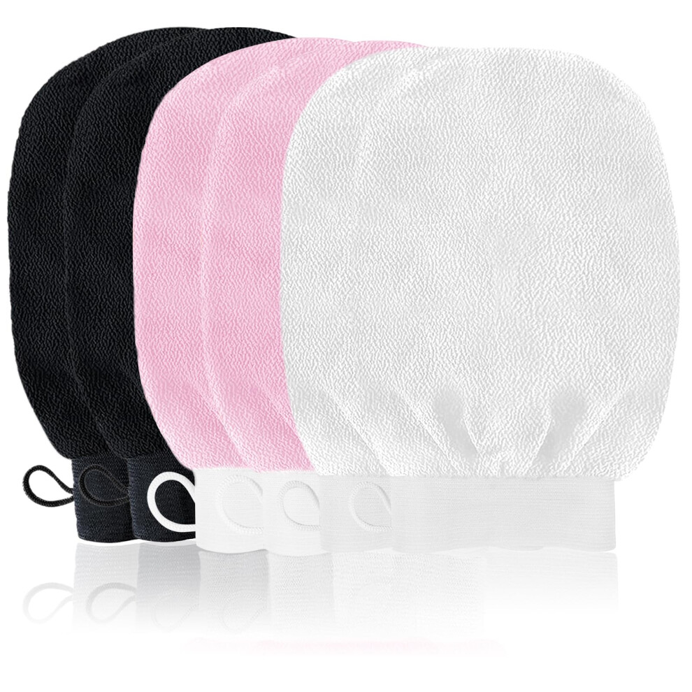 Uraqt Exfoliating Gloves, 6 Pack Body Scrub Glove Bath Spa Exfoliating Mitts, Dual-Sided Deep Clean Exfoliation Scrubbing Mitt, Dead Skin Remover