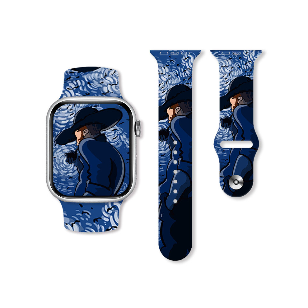 (38/40/41Mm, 11#) Van Gogh Oil Painting Silicone Watch Band Soft For Apple Watch 38/40/41Mm 42/44/45/49Mm 4069369419096