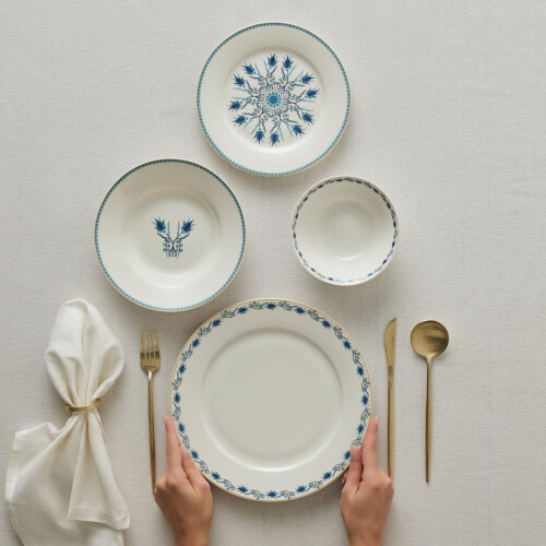 Karaca Forever Bone China Iznik 24-Piece Dinner Set, 6 People, Multi-Colour 1
