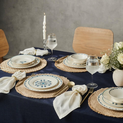 Karaca Forever Bone China Iznik 24-Piece Dinner Set, 6 People, Multi-Colour 2