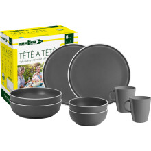 Brunner T?te-?-T?te 8 Piece Melamine Dining Set, Dolomit Grey