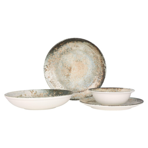 Rinart Dinnerware Set (Large) - Obvara - 24 Pieces - 6 Persons - Porcelain