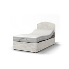 Backcarebeds Majestic Adjustable Electric Bed with Memory Foam Mattress (3ft Single - Velvet Ivory). Adjustable Single Bed Including Base, Rounded