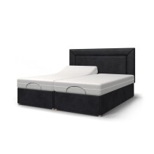 Backcarebeds Majestic Twin Adjustable Electric Bed with Memory Foam Mattress (6ft Super King - Hidestyle Black). Super King-Size Double Bed Base with