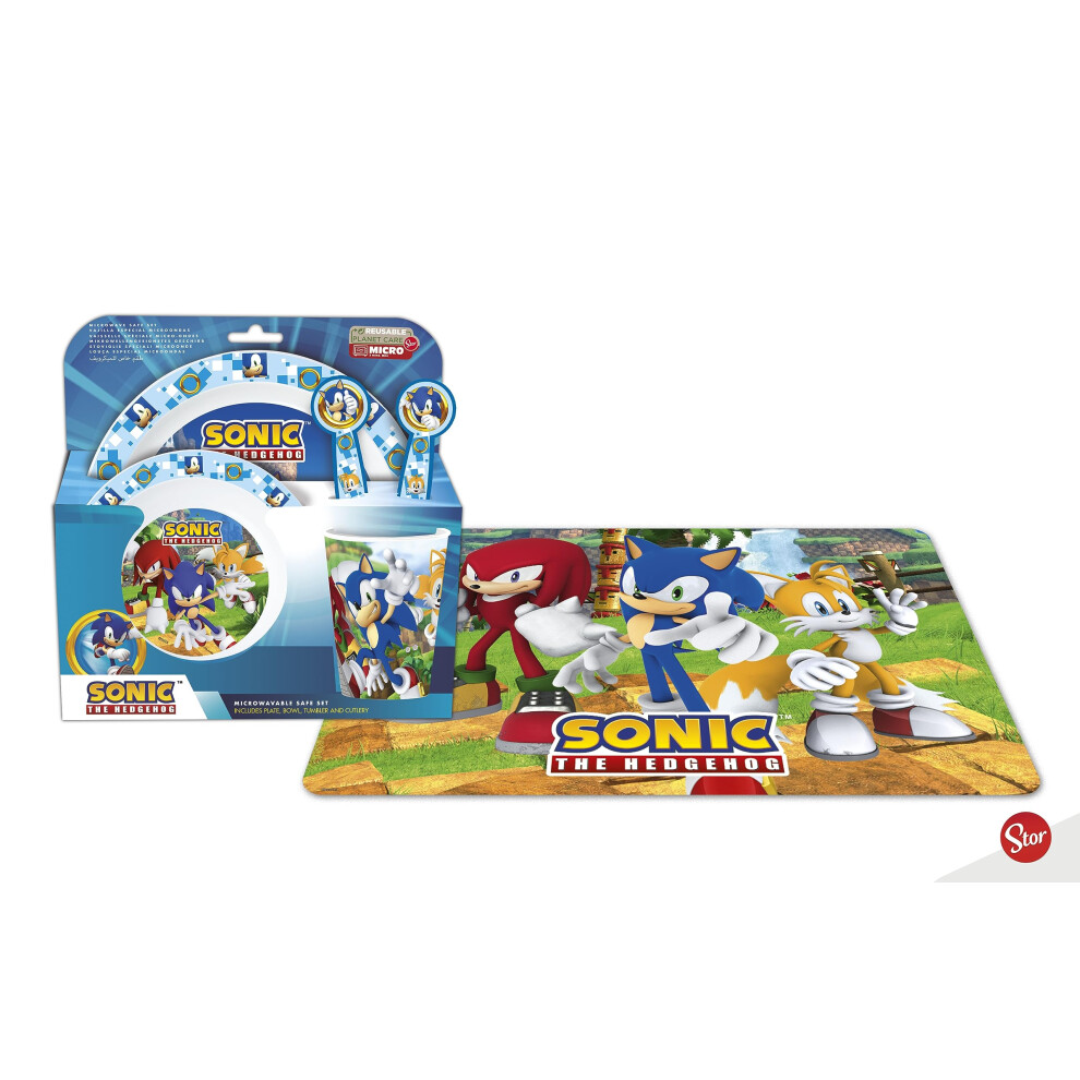 Sonic 5 Piece Dinner Set With Placemat Stor