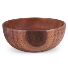 Cuenco de Madera Maciza Natural Hecho A Mano, Cuenco Redondo para Comedor, Utensilios de Cocina de Madera de Primera Calidad, 20 X 7,5 cm
