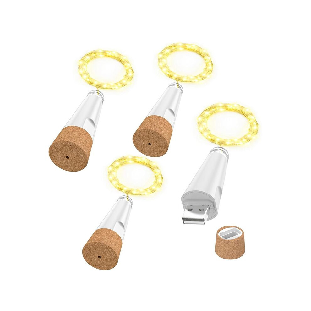 Wine Bottle Lights With Cork, Usb Rechargeable Fairy Lights For Liquor Bottles 20 Led String Lights Wire 4 Pack 6031417150457