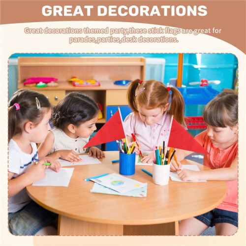 30Pack Pennant Flags Small  Hand Held Pennant DIY Graffiti Flags  Sticks Flags Party Events Celebration