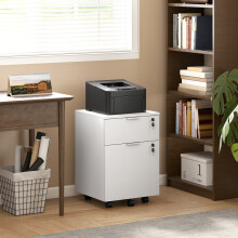 HOMCOM 2 Drawer Filing Cabinet with Adjustable Hanging Bars for A4 and Letter
