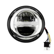 Retro Motorcycle 5.75 Inch LED Headlight Headlamp for  Headlight Daytime Turn Signal Modification Light White