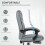Homcom HOMCOM Office Chair, Computer Desk Chair with Spring Cushion, Grey 5