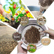 Grondzeef voor Stenen, Compostzeef met 5 Vervangbare Netten, Grondzeef voor Tuingrond, Onkruidzand, Kattenbakvulling, Bonsai