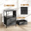 Homcom HOMCOM Slim Side Table with Charging Station, Bedside Table, Black 3