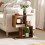 Homcom HOMCOM Side Table, Narrow End Table with Storage Shelves, Rustic Brown 1