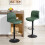 Homcom HOMCOM Barstools Set of 2, Dining Stools with Backrest and Footrest, Green 1
