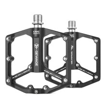 GEWAGE Bicycle Pedal One-Piece CNC Aluminum Alloy Ultralight Seal Du Bearing Bicycle Pedals Accessories Black