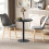 Homcom HOMCOM Dining Table, 60 cm Round Kitchen Table for 2 with Steel Base, Black 1