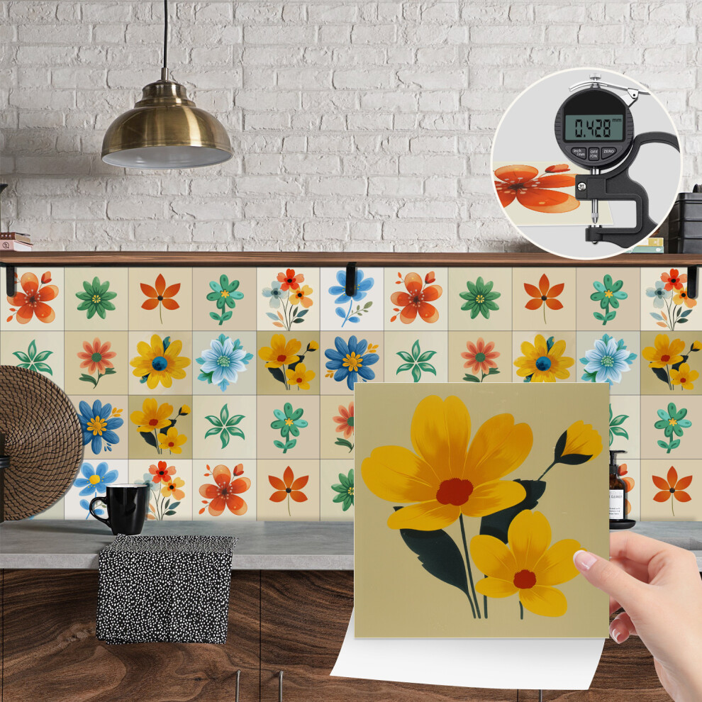 Photos - Other for Repair  NEW Tile Stickers 24pcs/set Wall Self Adhesive Vinyl Vintage Mosaic Kitchen Peel & Stick(15*15*24PCS, NHZ-135)