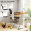 Homcom (Black) HOMCOM Mesh Draughtsman Chair, Ergonomic Drafting Chair 4