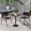 Homcom HOMCOM Dining Table, 60 cm Round Kitchen Table for 2 with Steel Base, Black 8