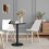 Homcom HOMCOM Dining Table, 60 cm Round Kitchen Table for 2 with Steel Base, Black 9