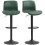 Homcom HOMCOM Barstools Set of 2, Dining Stools with Backrest and Footrest, Green 2
