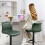 Homcom HOMCOM Barstools Set of 2, Dining Stools with Backrest and Footrest, Green 8