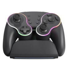 Für Pro Retro RGB Multicolor Light Wireless Gamepad mit Schnellladestation, Verbesserter Griff A