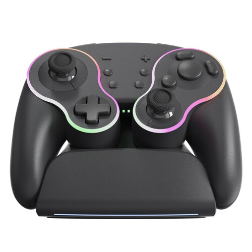 For   Pro Retro RGB Multicolor Light Wireless Gamepad with Fast Charging Dock Enhanced Grip A