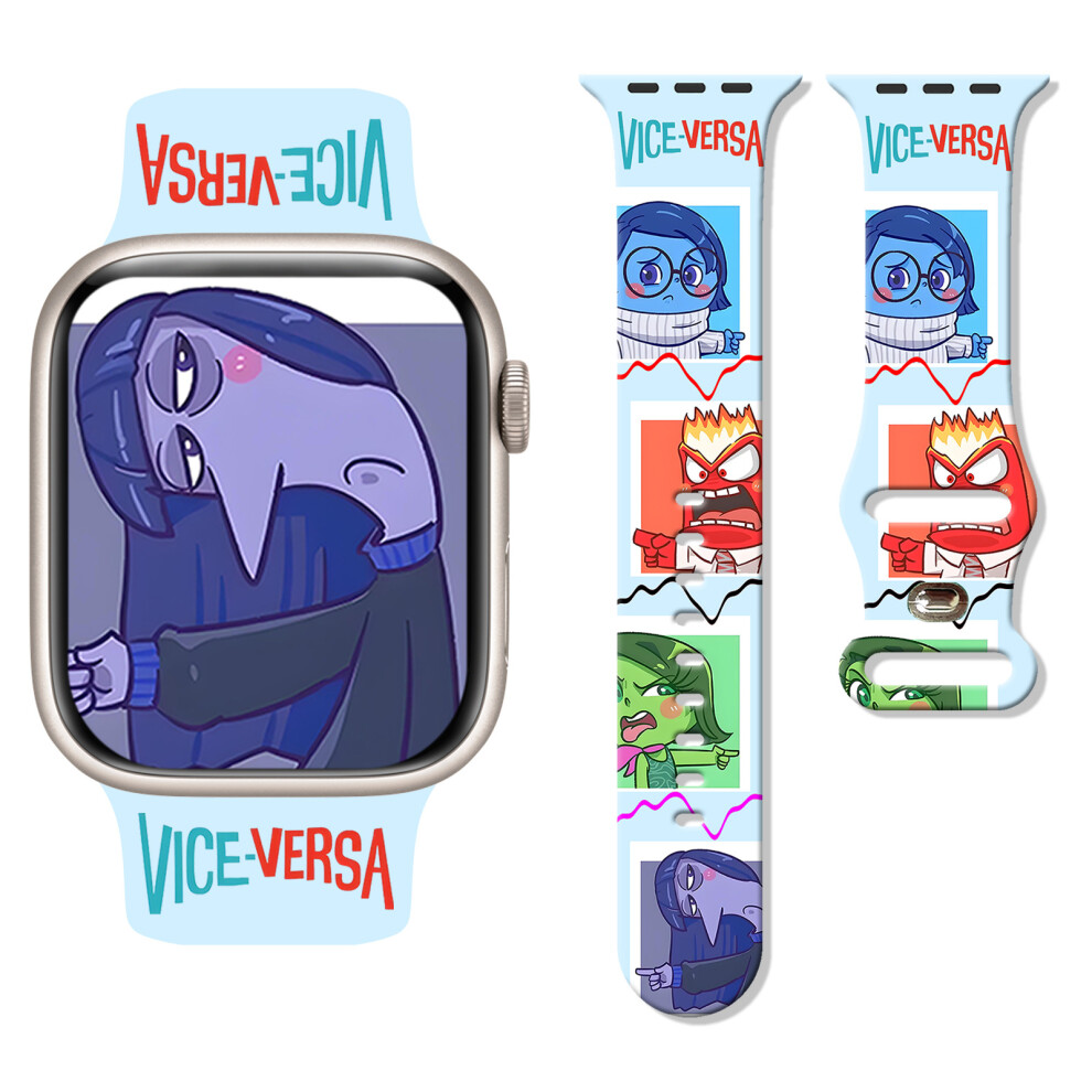 (38/40/41Mm, 04#) Inside Out Printed Silicone Band Soft Strap For Apple Watch 38/40/41Mm 42/44/45/49Mm 4069369402395