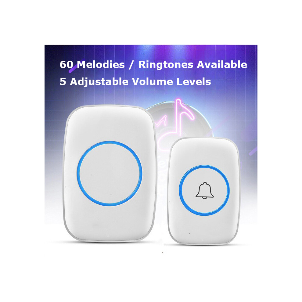 Wireless Door Bell Chime Plugin Receiver 300M Long Range Doorbell Home Security 4069369402784