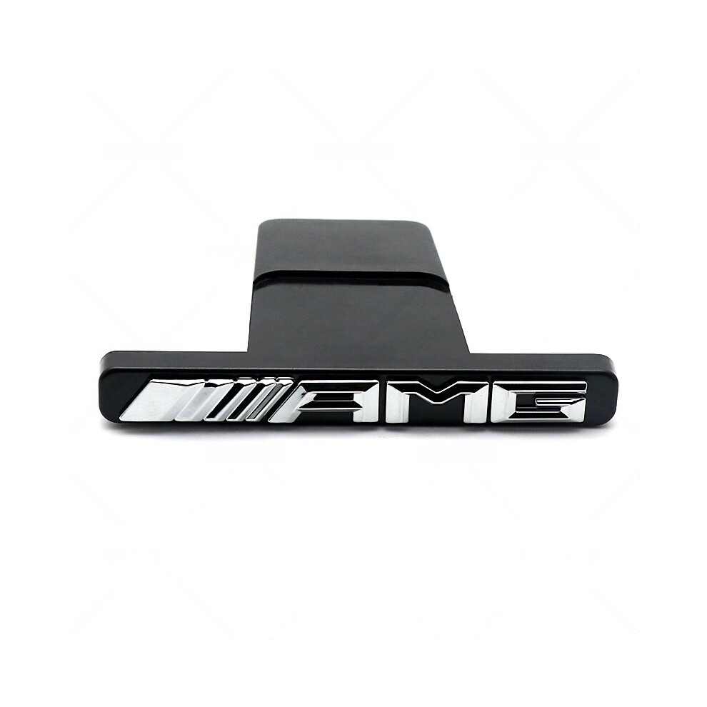 (Silver) Amg Front Grille Emblem For Mercedes Gt 8.2X1cm Badge Silver 4069369402913