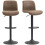 Homcom HOMCOM Barstools Set of 2, Dining Stools with Backrest and Footrest, Brown 2
