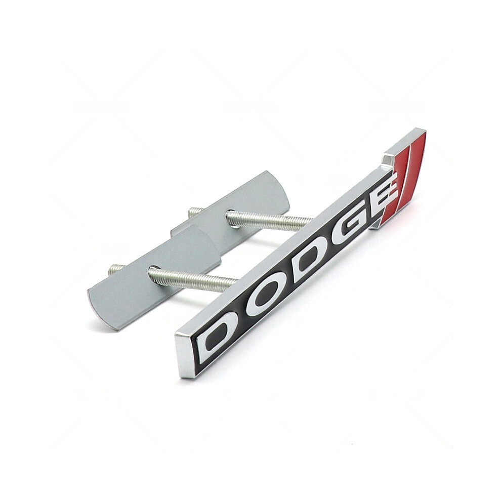 ( Black) Dodge Grille Emblem Badge Kit - Front Grill Logo With Mounting Hardware Silver/Black 4069369403217