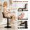 Homcom HOMCOM Barstools Set of 2, Dining Stools with Backrest and Footrest, Brown 5