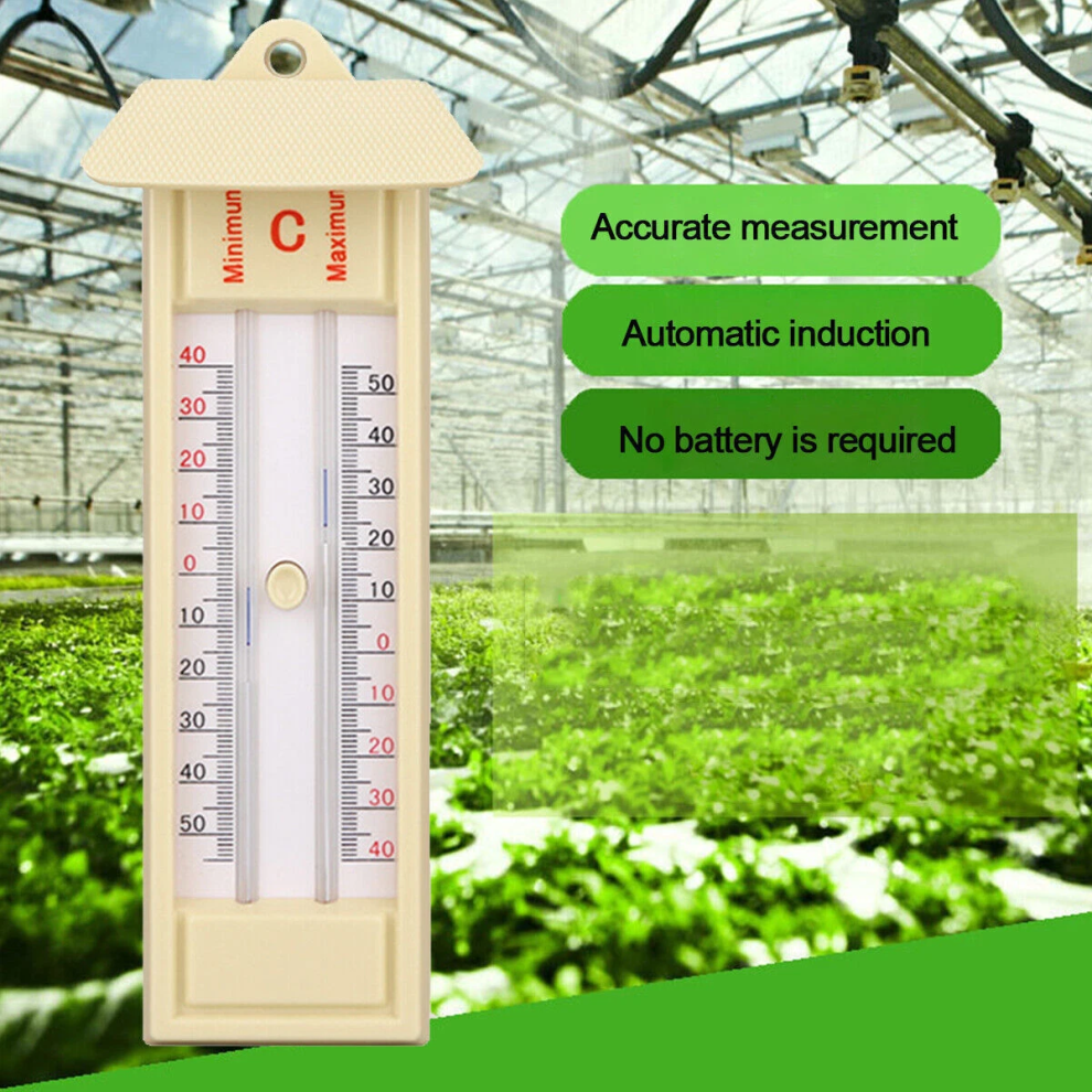 (1Pcs) Max-Min Press Thermometer Monitor Tool -50 To 40 Celsius Garden Greenhouse 4069369402975