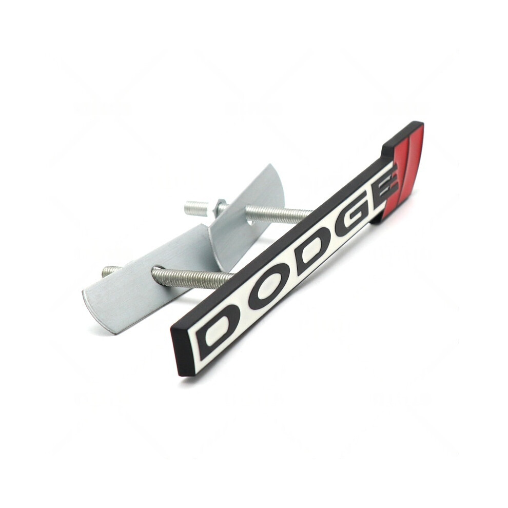 ( White) Dodge Grille Emblem Badge Kit - Front Grill Logo With Mounting Hardware Black/White 4069369403224