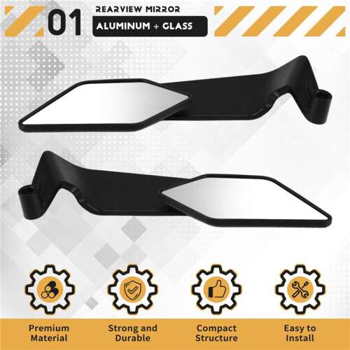 Motorcycle Universal Wing Rearview Mirror Foldable Stealth Winglets Side Mirror for  for  for  for 1
